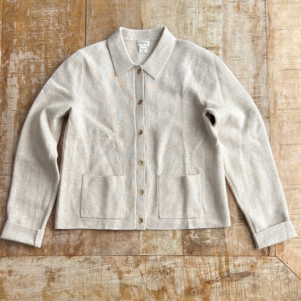 NWOT Crewcuts Cream Button-Up Sweater XL(12-14)
